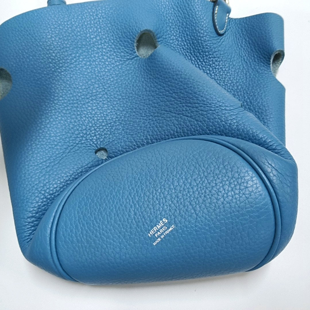 HERMÈS Mongeoire Tanzanian Blue Clemence Leather Crossbody Shoulder Bag Handbag Hardware 🄺-(SKU)-969328641