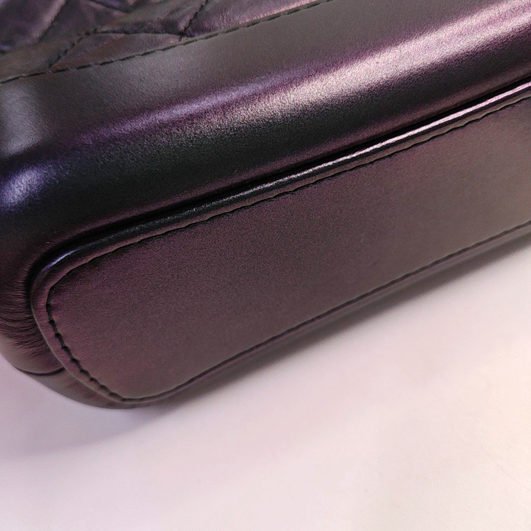 CHANEL GABRIELLE Small Size Radiant Calfskin Quilted Diagonal Bag, Shoulder Bag, Crossbody with Detachable Strap, Golden, Silver, and Ruthenium-Colored Hardware, 27 Clasps-(SKU)-946512946