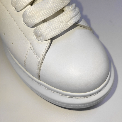 Alexander McQUEEN 33.5code White Leather Women's Kids Sports Casual Shoes-(SKU)-932901128