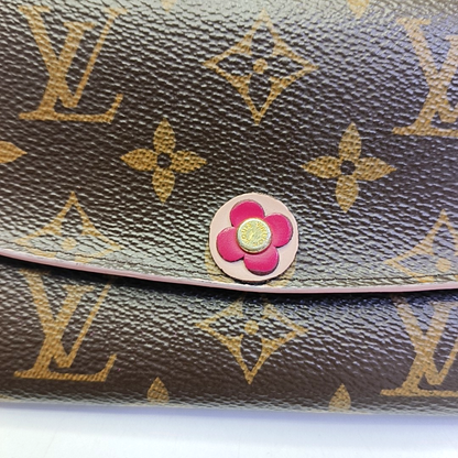 LOUIS VUITTON EMILIE Brown coated canvas vintage wallet Golden hardware-(SKU)-942991994