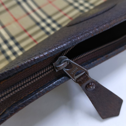 BURBERRY Brown Canvas Warhorse Grain Handbag Crossbody Single Shoulder Bag Golden hardware-(SKU)-959933815
