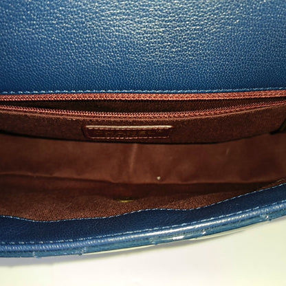 CHANEL CLASSIC FLAP Deep Blue Patent Leather Quilted Crossbody Shoulder Bag with Golden Hardware, 21K-(SKU)-969955803