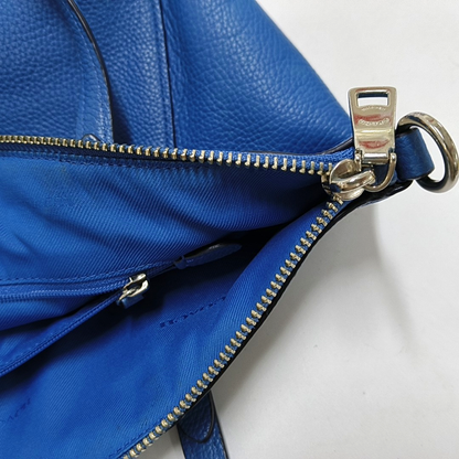 COACH ELISE Blue cowhide crossbody, handbag, shoulder bag Golden hardware Removable shoulder strap-(SKU)-941220883