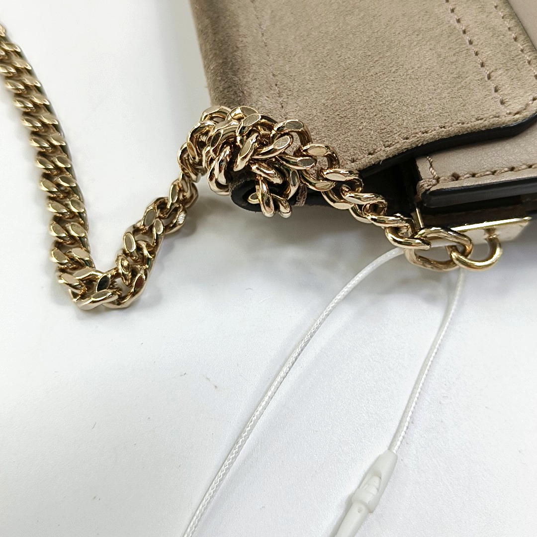 Chloé Faye mini Grey Leather Single Shoulder Bag Golden Silver Hardware-(SKU)-956268840
