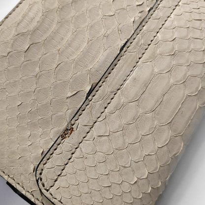 BURBERRY Langley Light Gray Leather Snake Pattern Single Shoulder Bag Crossbody Bag Golden hardware Removable shoulder strap-(SKU)-945572337