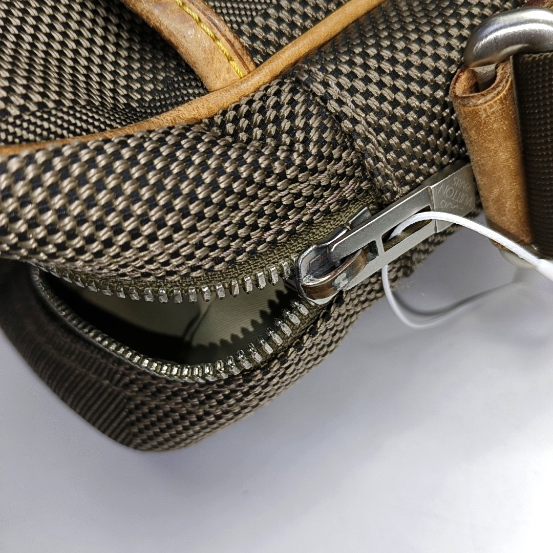 LOUIS VUITTON CITADIN Elephant Grey Fabric Crossbody Bag, Shoulder Bag Silver Hardware-(SKU)-953464074