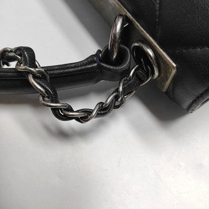 CHANEL TRENDY CC Small Dark Blue Lamb Leather Quilted Single Shoulder Bag Handbag Crossbody Bag Detachable Strap-(SKU)-970291914