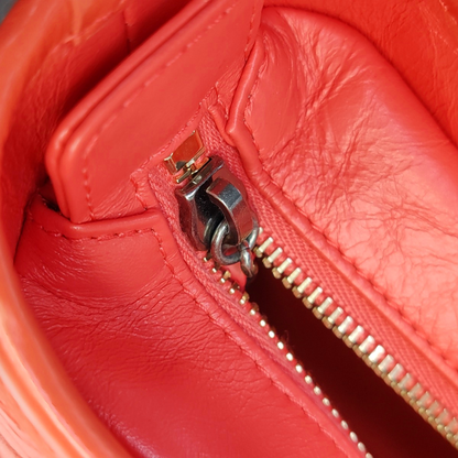 CHANEL GABRIELLE Medium Orange Calfskin Quilted Pattern Gabby Bag Crossbody Shoulder Bag Sling Bag Gold Silver Ruthenium Hardware 27 Clasp Removable Strap-(SKU)-945856539