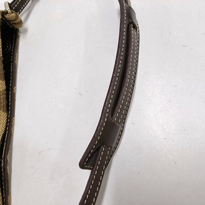 COACH Khaki canvas monogram crossbody bag, handbag Silver Hardware-(SKU)-951046342