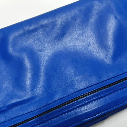 BOTTEGA VENETA Blue Cowhide Woven Handbag Black hardware-(SKU)-954198807