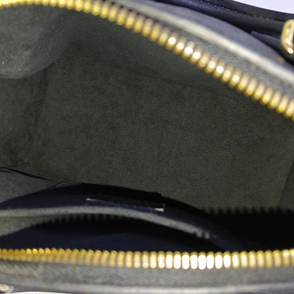 LOUIS VUITTON SPEEDY Medium-sized Black Leather Monogram Embossed Boston Bag Shoulder Bag Golden Hardware Removable Shoulder Strap-(SKU)-969021720