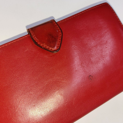 FERRAGAMO Red Leather Wallet Golden hardware-(SKU)-940253959