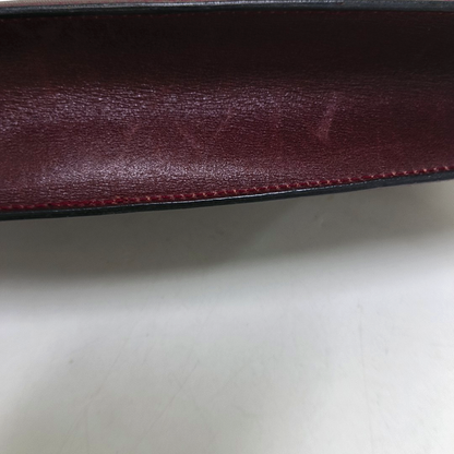 CELINE Burgundy Leather Single Shoulder Bag Golden hardware Removable shoulder strap-(SKU)-954657599