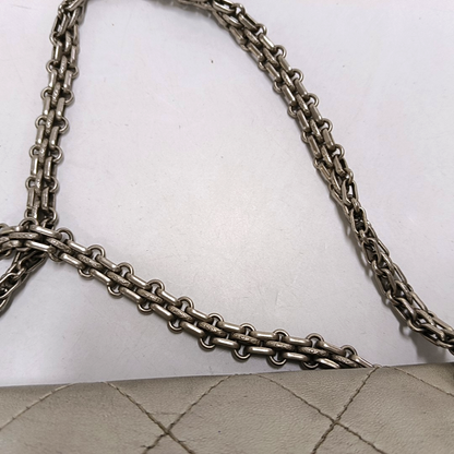 CHANEL 2.55 Silver Sheepskin Quilted Crossbody Shoulder Bag Silver Hardware 12 Flap-(SKU)-941216566
