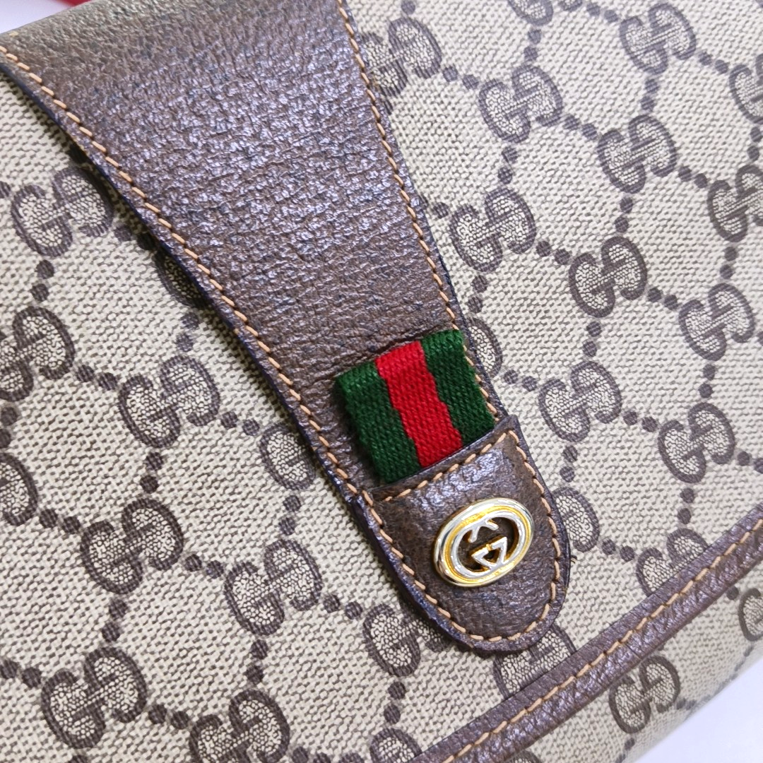 GUCCI Ebony Canvas Handbag Golden hardware-(SKU)-959784440