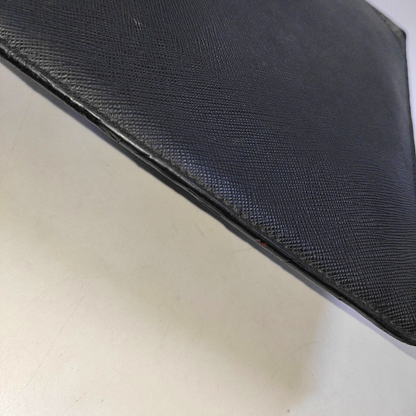 PRADA Black Cowhide Clutch Silver Hardware-(SKU)-942856907