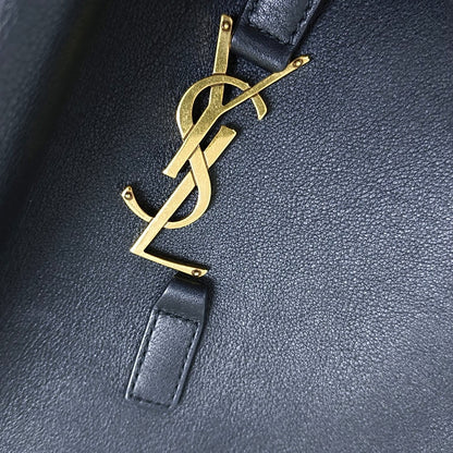 YSL LE 5 À 7 Black Leather Single Shoulder Bag with Gold Hardware-(SKU)-964076452