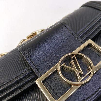 LOUIS VUITTON DAUPHINE Mini Black EPI Leather Monogrammed Daffodil Shoulder Bag Crossbody Bag with 2 Detachable Straps-(SKU)-957256164