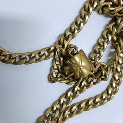 CHANEL 24B Dark Blue Lamb Skin Diamond Quilted Shoulder Bag Crossbody Bag Golden Hardware-(SKU)-965304712