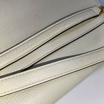 TORY BURCH Chelsea White Leather Crossbody Shoulder Bag Handbag Golden hardware-(SKU)-937687328