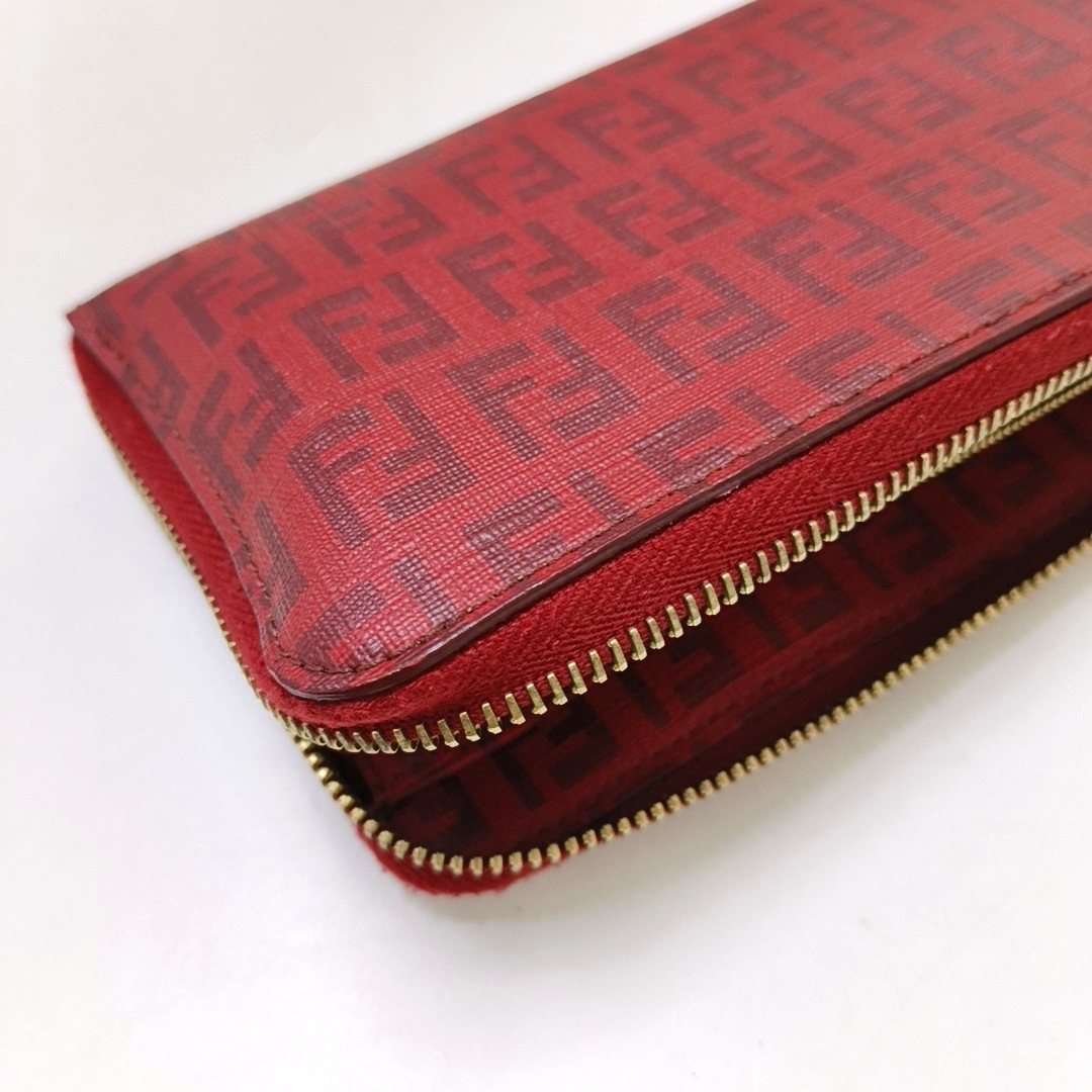 FENDI 红色牛皮双F钱包 Golden hardware-(SKU)-944924331