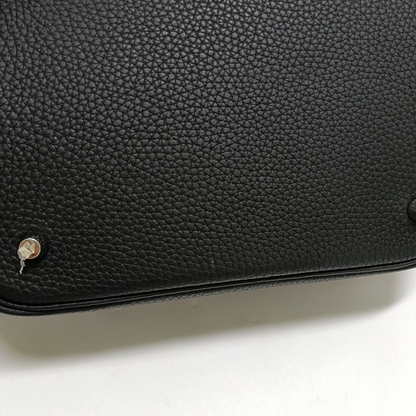 HERMÈS Picotin 22 Black Clemence Leather Basket Tote Bag Silver Hardware A Stamp-(SKU)-960604433