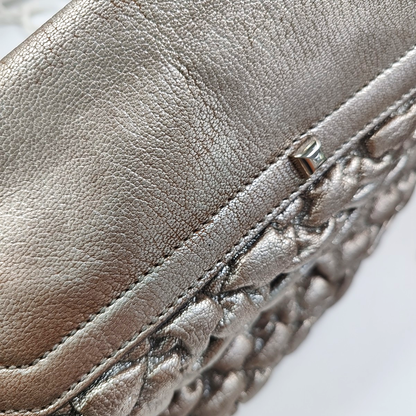 Alexander McQUEEN Silver Leather Quilted Single Shoulder Bag Tote Bag Silver Hardware-(SKU)-14444557