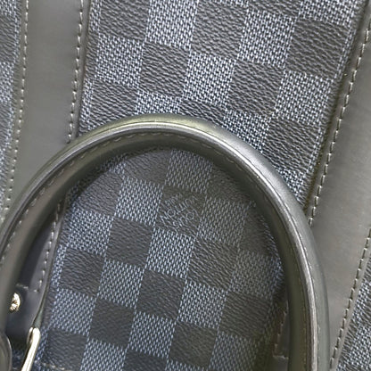 LOUIS VUITTON KEEPALL 45 Blue Coated Canvas Monogram Chessboard Boston Bag with Removable Strap-(SKU)-968524885