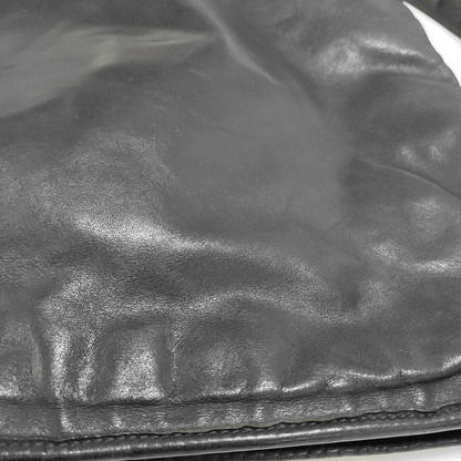 PRADA Black Leather Crossbody Bag Single Shoulder Bag Silver Hardware-(SKU)-960372112