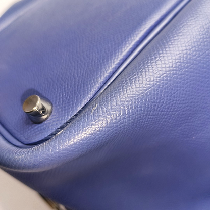 HERMÈS Picotin Lock 18 Royal Blue Epsom Leather Picotin Handbag Silver Hardware C Engraving-(SKU)-947825962