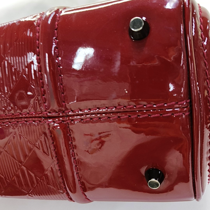 BURBERRY Gladstone Red patent leather textured crossbody bag, handbag Black hardware Removable shoulder strap-(SKU)-958747174