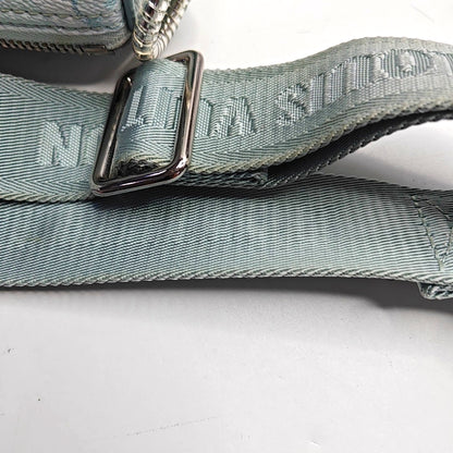 LOUIS VUITTON KEEPALL 25 Blue coated canvas monogram floral Boston bag shoulder bag handbag crossbody bag with silver hardware and removable shoulder strap-(SKU)-969471035