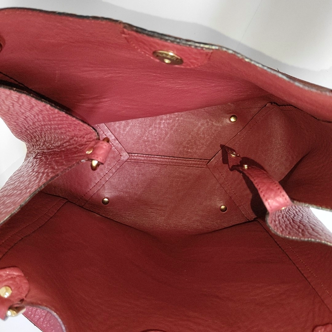 BURBERRY Tote bag Small size Red Calf Leather Crossbody Shoulder Bag Tote Golden hardware Sub-bag-(SKU)-939898736