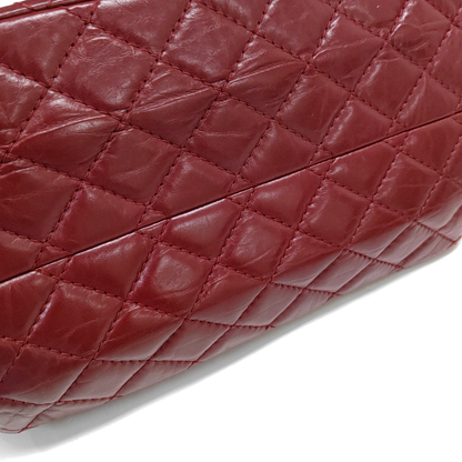 CHANEL 2.55 Red Calfskin Quilted Crossbody Shoulder Bag Black Hardware 16 Flap-(SKU)-961723854