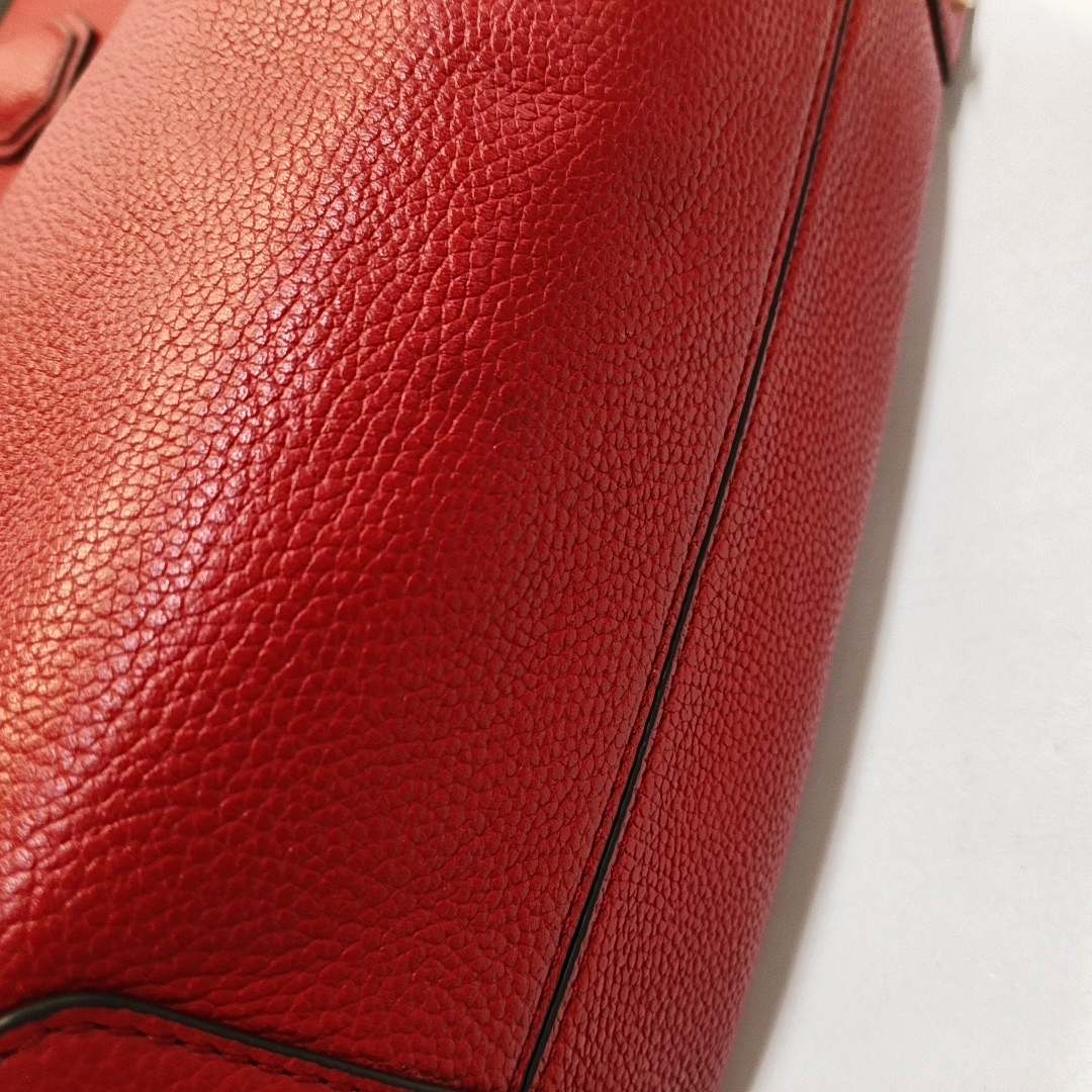 MICHAEL KORS Mercer Large size Red Leather Shoulder Bag Crossbody Tote Bag Golden hardware Removable shoulder strap-(SKU)-951587564