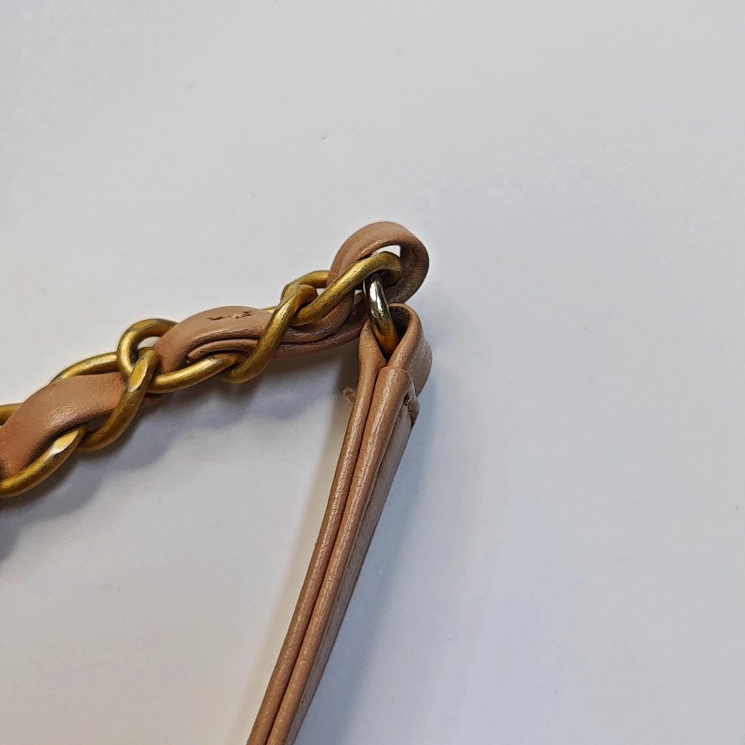 CHANEL FILIGREE Medium Beige Quilted Lambskin Shoulder Bag, Gold Hardware, 24 Flap-(SKU)-968247914