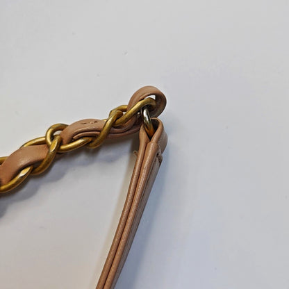 CHANEL FILIGREE Medium Beige Quilted Lambskin Shoulder Bag, Gold Hardware, 24 Flap-(SKU)-968247914