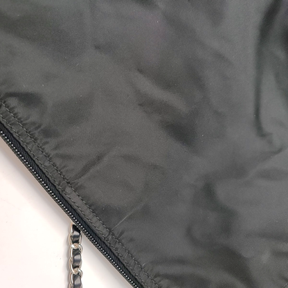 PRADA Black Nylon Logo Clutch Golden Silver Hardware-(SKU)-952132561