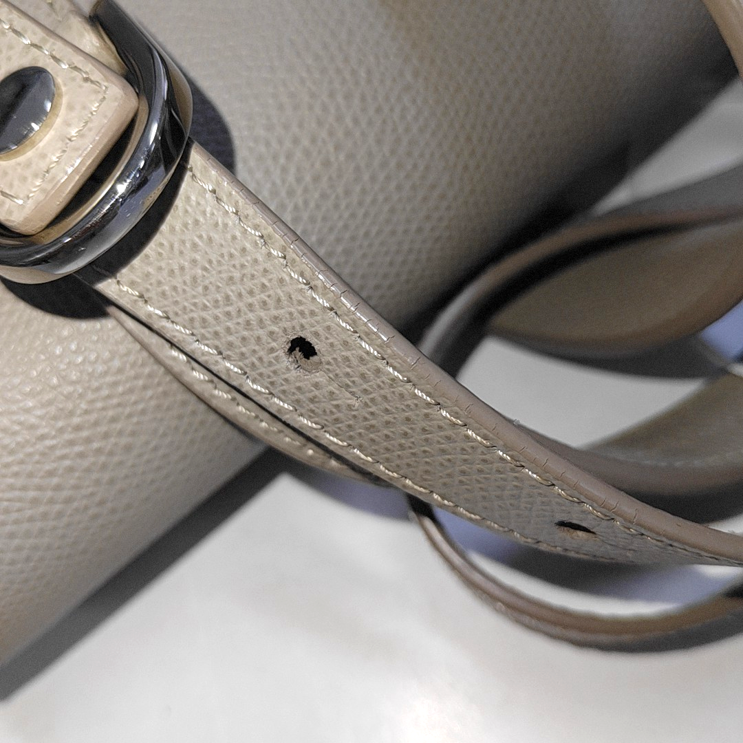 senreve Gray Cow Leather Embossed Single Shoulder Bag Backpack Silver Hardware Removable shoulder strap-(SKU)-14223070