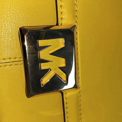 MICHAEL KORS Yellow Leather Shoulder Bag Tote Golden hardware shoulder straps-(SKU)-14044743
