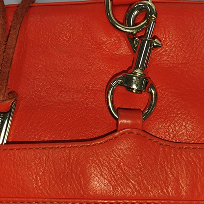 REBECCA MINKOFF M.A.C. Orange Red Cowhide Single Shoulder Bag, Crossbody Golden hardware Removable shoulder strap-(SKU)-935255906