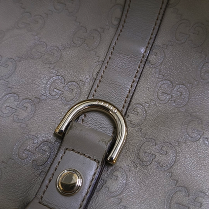 GUCCI Abbey White cowhide 老花压纹 (monogram embossed) shoulder bag/handbag Golden hardware-(SKU)-957784065