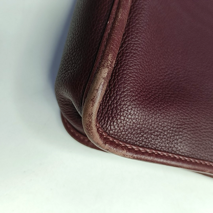 LOEWE Toledo Burgundy Cowhide Tote Handbag Silver Hardware-(SKU)-952969299