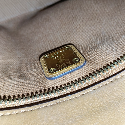 MCM ANYA mini Cognac coated canvas old flower rabbit crossbody bag, handbag Golden hardware Removable shoulder strap-(SKU)-951890333