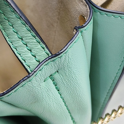 Chloé Faye Small size Green Cowhide Ring Shoulder Bag Golden hardware-(SKU)-953561461