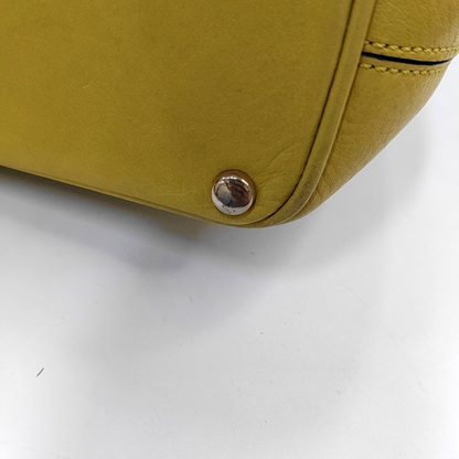 CELINE Yellow Cowhide Single Shoulder Bag Crossbody Bag Golden hardware-(SKU)-946897098