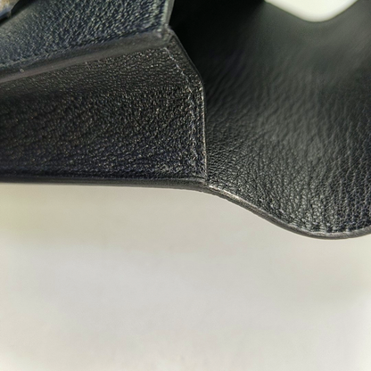 HERMÈS Roulis Slim Black Chèvre Mysore Goat Leather Wallet with Gold Hardware, Z, Pouch-(SKU)-945295058