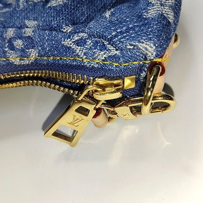 LOUIS VUITTON POCHETTE VALLEY Blue Denim Monogram Jacquard Handbag Shoulder Bag Gold Hardware Detachable Strap-(SKU)-969614948