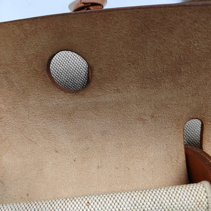 HERMÈS Herbag 39 Milkshake White Canvas Shoulder Bag Tote with Detachable Strap-(SKU)-970841956