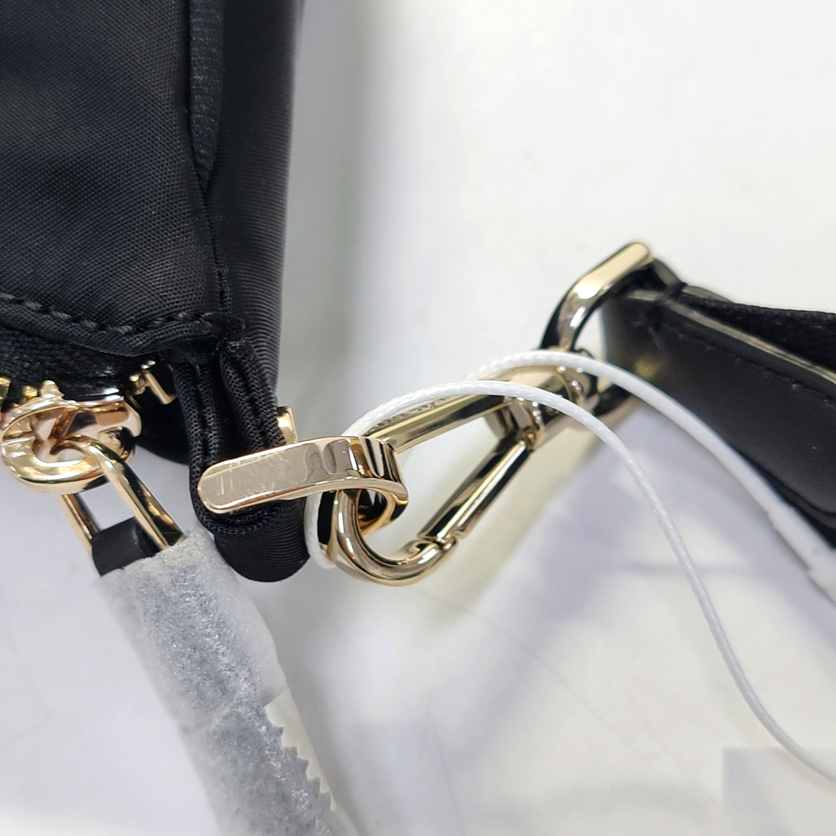 Kate Spade Black Nylon Crossbody Single Shoulder Bag Handbag Golden hardware Removable shoulder strap-(SKU)-944647989